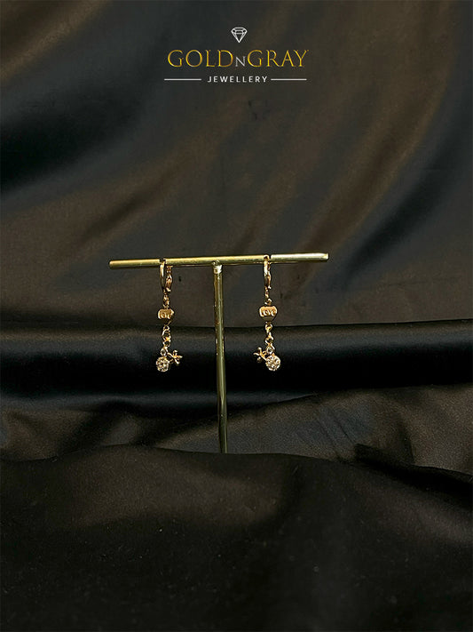 Gold-Tone Drop Earrings with Chain Detailing