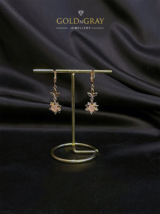 Delicate Flower Drop Earrings – A Feminine Touch of Elegance