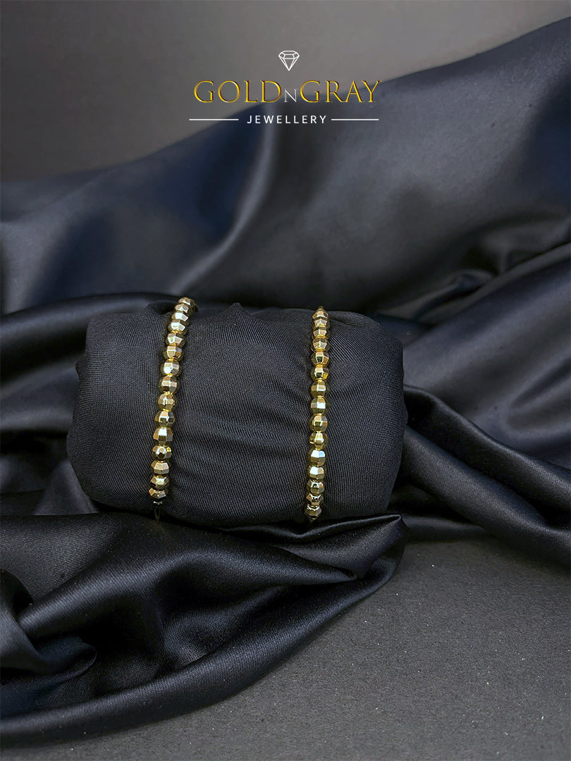 Gold Italian Charm Bangle Pair for Women