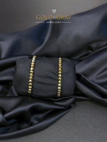 Gold Italian Charm Bangle Pair for Women