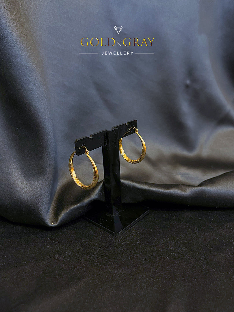 Twisted Gold Plated Hollow Hoop Earrings