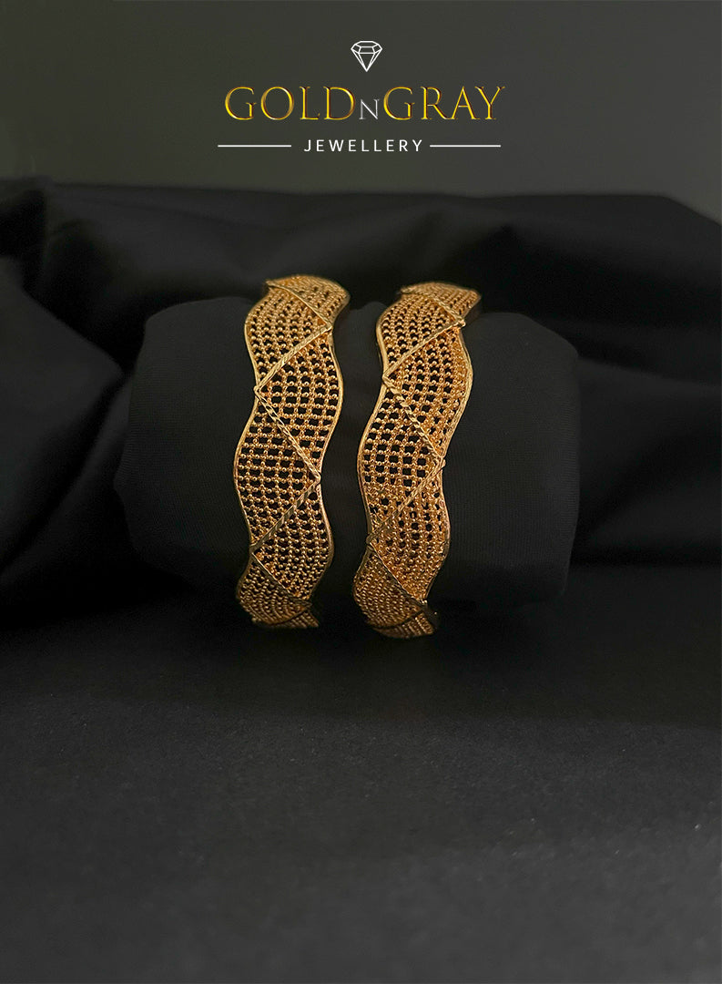 High Quality 24K Elegant Gold Plated Bangles Set Women