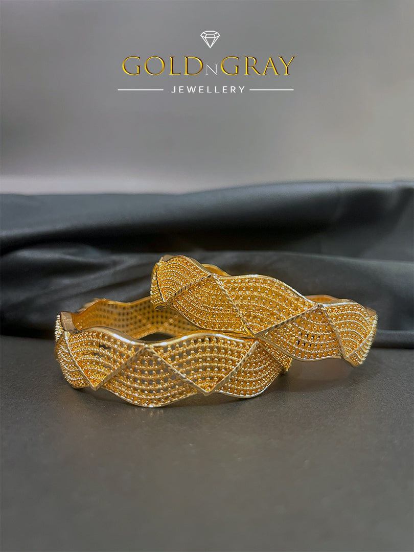 High Quality 24K Elegant Gold Plated Bangles Set Women